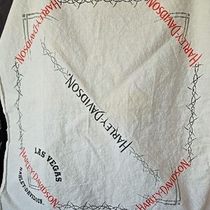 Harley-Davidson White Bandana Whiteish Red Accents Unisex Hd Gear as Is Fair